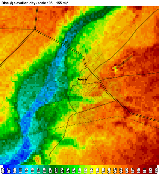 Dīsa elevation map