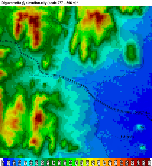 Diguvametta elevation map