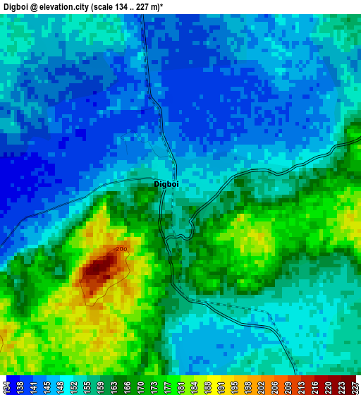 Digboi elevation map