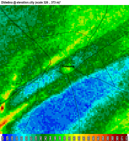 Dīdwāna elevation map