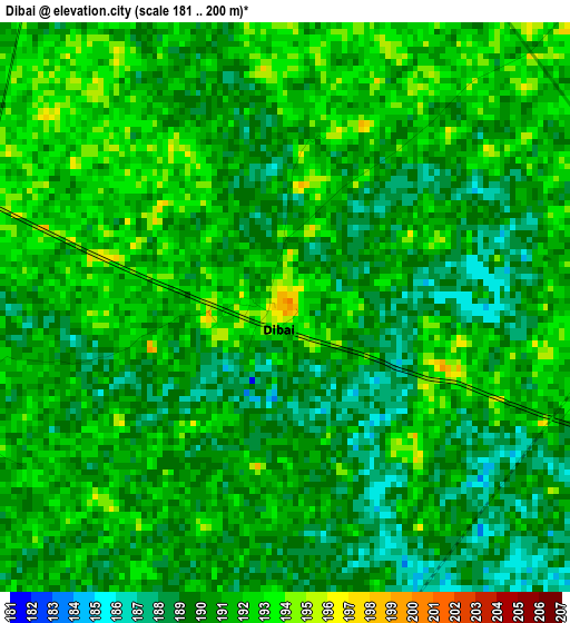 Dibai elevation map