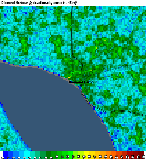 Diamond Harbour elevation map