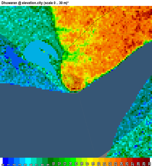 Dhuwaran elevation map