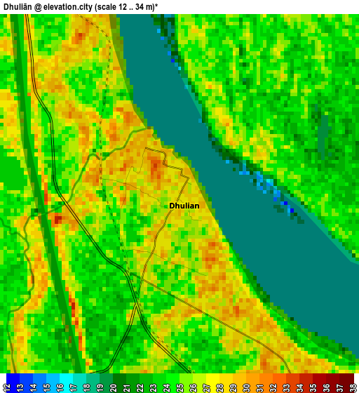 Dhuliān elevation map