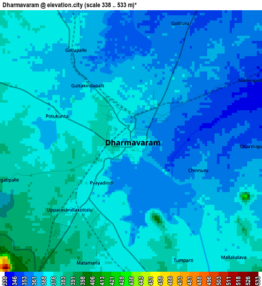 Dharmavaram elevation map