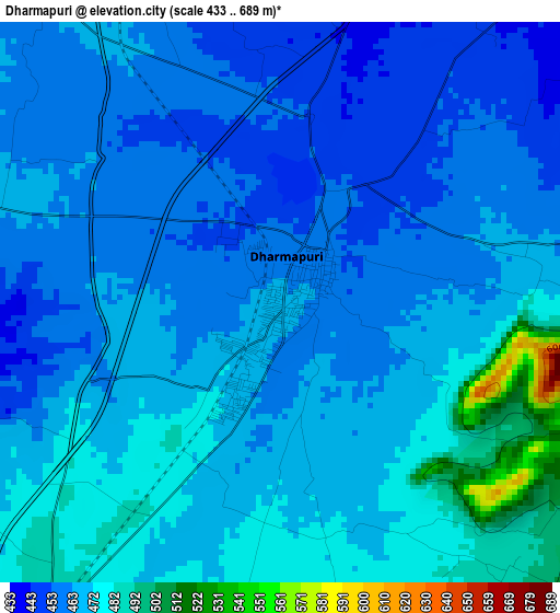 Dharmapuri elevation map