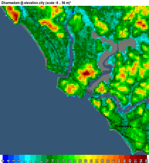 Dharmadam elevation map