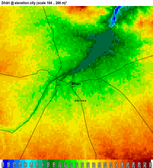 Dhāri elevation map