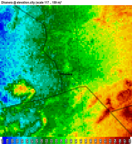 Dhanera elevation map