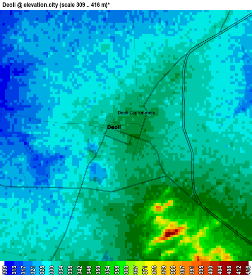 Deoli elevation map