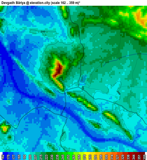 Devgadh Bāriya elevation map