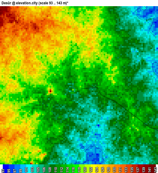 Desūr elevation map