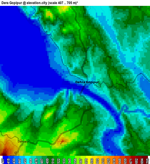 Dera Gopipur elevation map