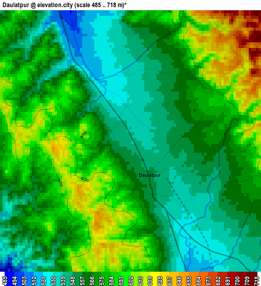 Daulatpur elevation map