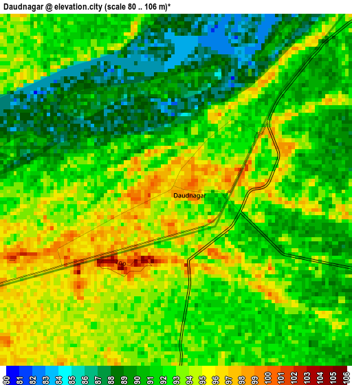 Daudnagar elevation map