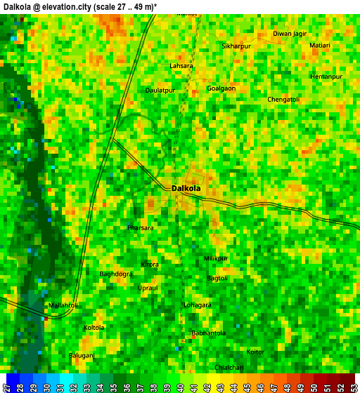 Dalkola elevation map