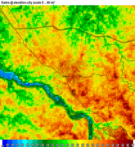 Dadra elevation map