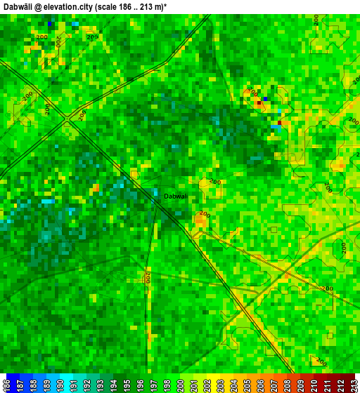 Dabwāli elevation map