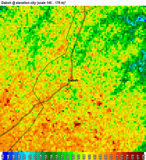 Daboh elevation map