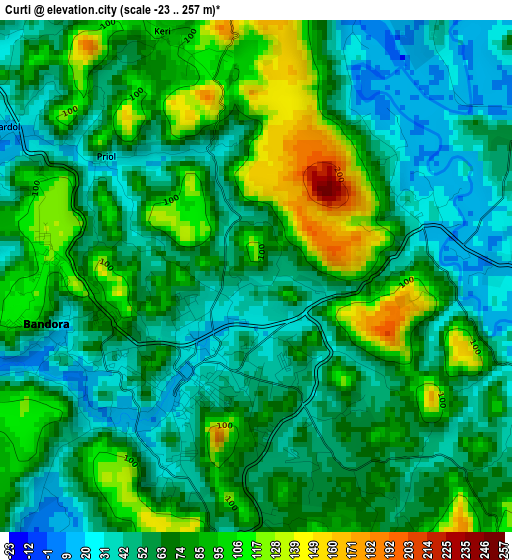 Curti elevation map