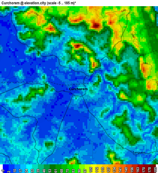 Curchorem elevation map