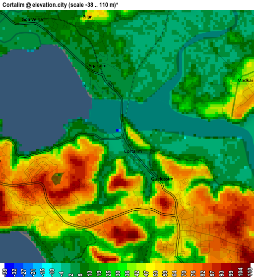 Cortalim elevation map