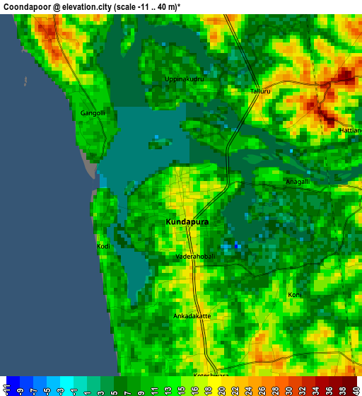 Coondapoor elevation map