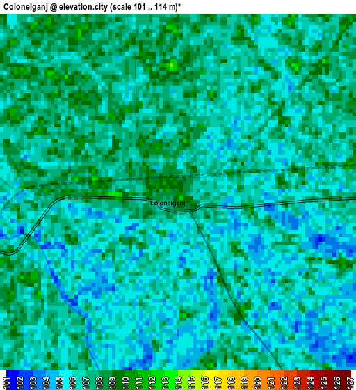 Colonelganj elevation map