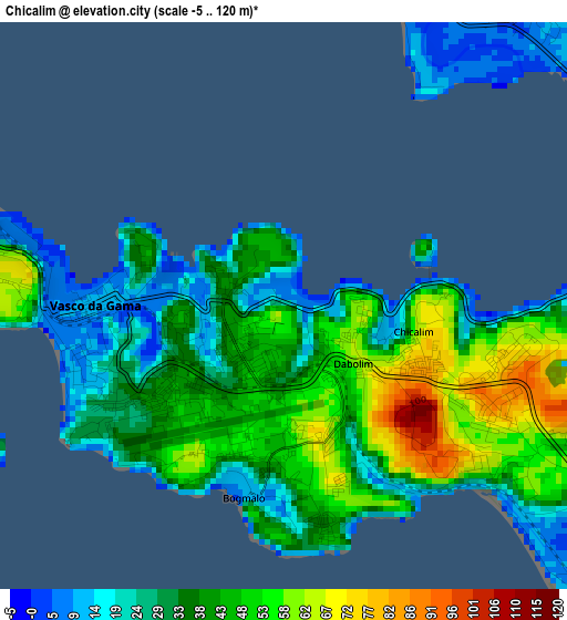 Chicalim elevation map