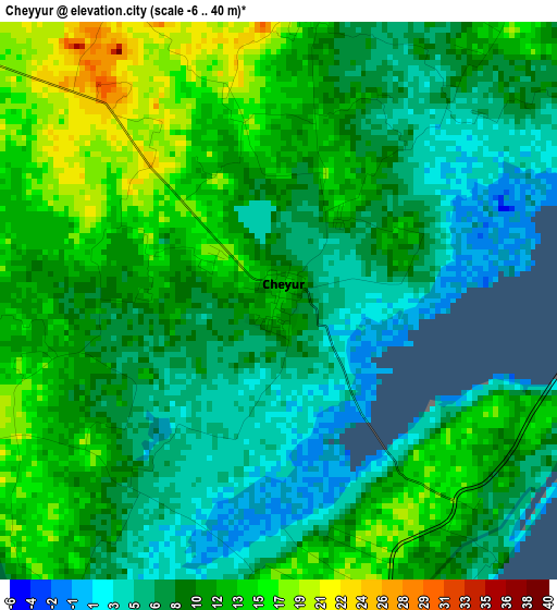 Cheyyur elevation map