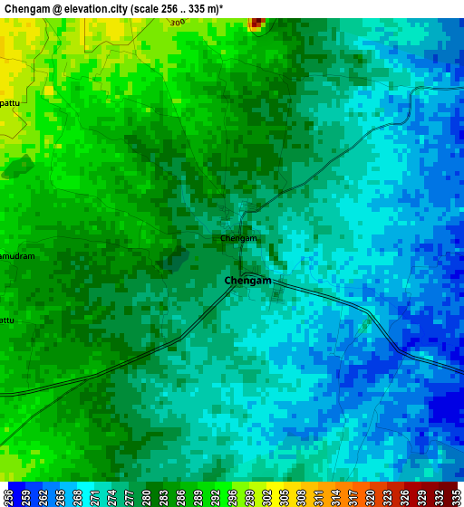 Chengam elevation map