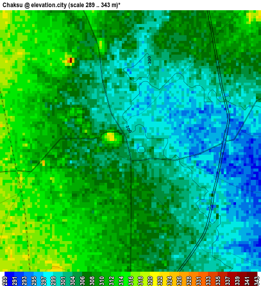 Chaksu elevation map