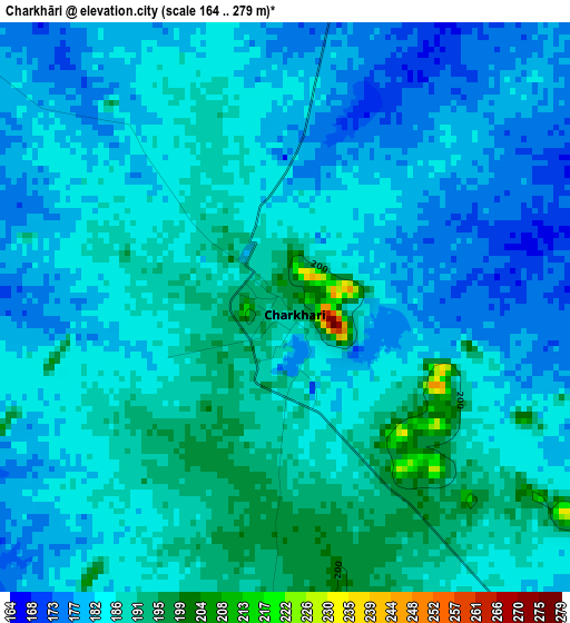 Charkhāri elevation map