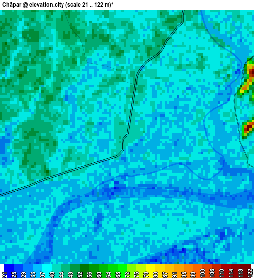 Chāpar elevation map