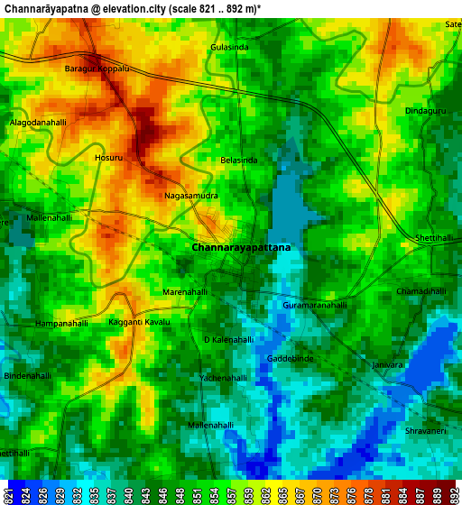 Channarāyapatna elevation map