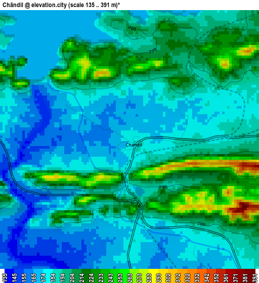 Chāndil elevation map