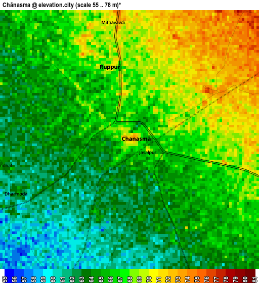 Chānasma elevation map