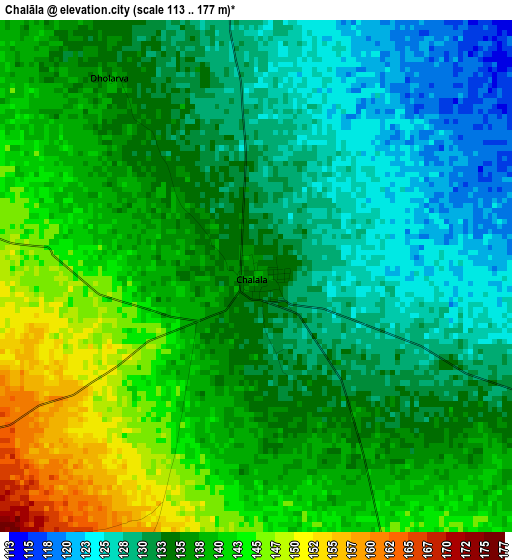 Chalāla elevation map