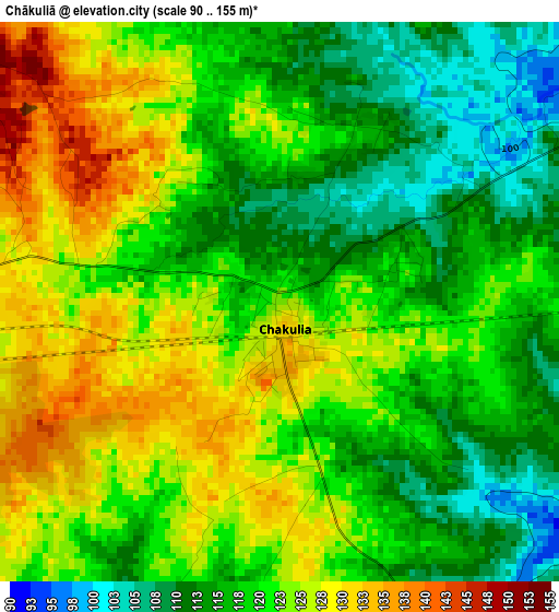 Chākuliā elevation map