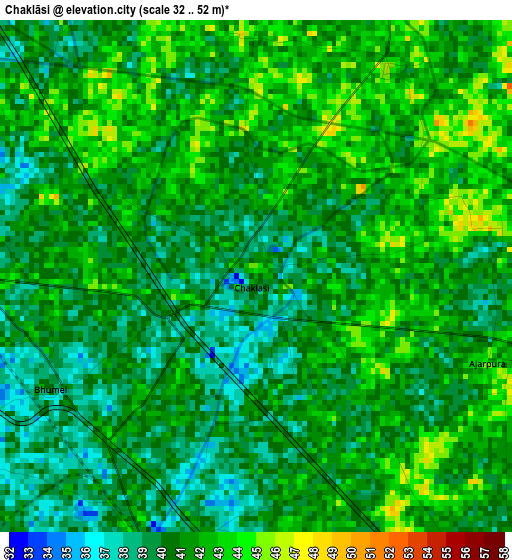 Chaklāsi elevation map