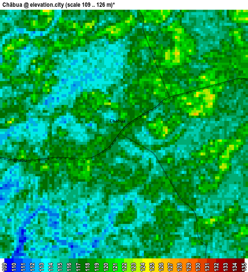 Chābua elevation map