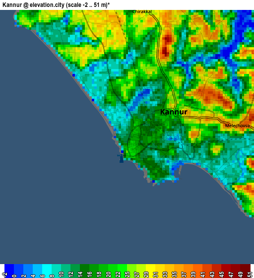 Kannur elevation map
