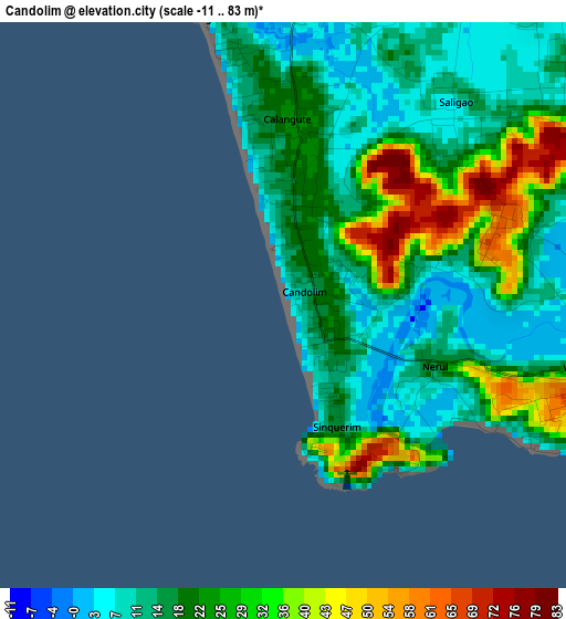 Candolim elevation map