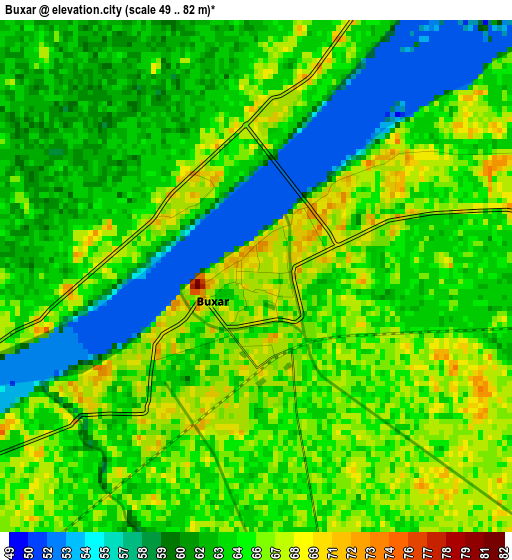 Buxar elevation map