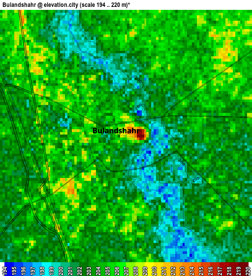 Bulandshahr elevation map