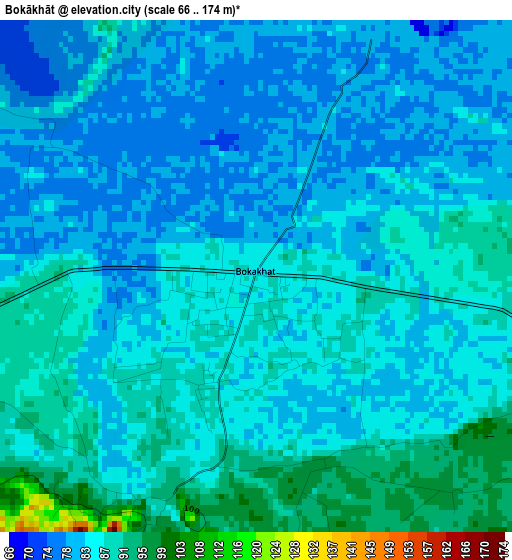 Bokākhāt elevation map