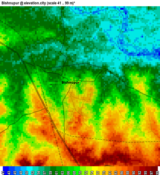 Bishnupur elevation map