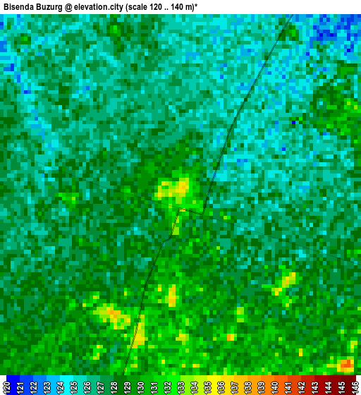 Bisenda Buzurg elevation map