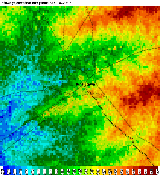 Etāwa elevation map