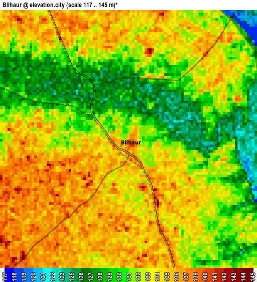 Bilhaur elevation map